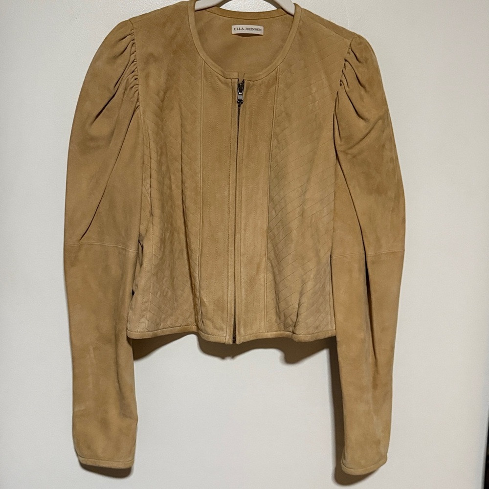 Ulla Johnson Tan Suede Zip Front Jacket